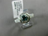 ESTATE 1.59CT WHITE & BLUE DIAMOND 14KT WHITE GOLD 3D SOLITAIRE ENGAGEMENT RING