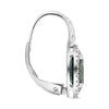 ESTATE 4.11CT DIAMOND & AAA GREEN SAPPHIRE 18KT WHITE GOLD OVAL HANGING EARRINGS