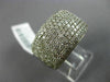 ESTATE LARGE 2.0CT DIAMOND 14K WHITE GOLD 3D PAVE SEMI ETERNITY ANNIVERSARY RING