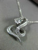 ESTATE .32CT DIAMOND & AAA SAPPHIRE 14K WHITE GOLD HAPPY SNAKE FLOATING PENDANT