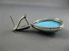ESTATE LARGE 21.21CT BLACK DIAMOND & TURQUOISE 14KT WHITE GOLD CLIP ON EARRINGS