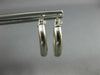 ESTATE SMALL 14KT WHITE GOLD 3D CLASSIC HANDCRAFTED HOOP EARRINGS #25135