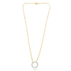 1.0CT DIAMOND 14K YELLOW GOLD 3D CLASSIC CIRCLE OF LIFE ADJUSTABLE LOVE NECKLACE