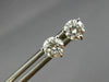 ESTATE 1.05CT DIAMOND 14KT WHITE GOLD CLASSIC 3 PRONG ROUND STUD EARRINGS #25971