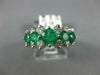 ESTATE 2.08CT DIAMOND & AAA EMERALD 14K WHITE GOLD PYRAMID ANNIVERSARY RING #828