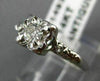 ESTATE .35CT OLD MINE DIAMOND 14KT WHITE GOLD 3D FISHTAIL ENGAGEMENT RING #14935
