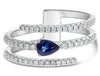 WIDE .61CT DIAMOND & AAA SAPPHIRE 14KT WHITE GOLD 3D CRISS CROSS ENGAGEMENT RING
