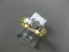 ESTATE .60CT DIAMOND 14KT TWO TONE GOLD 3 STONE SEMI BEZEL ENGAGEMENT RING #1541