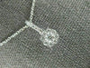 ESTATE .33CT DIAMOND 18KT WHITE GOLD 3D CLUSTER SOLITAIRE HALO FLOATING PENDANT