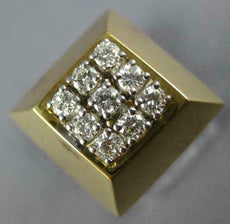 ANTIQUE LARGE .50CT DIAMOND 14K WHITE & YELLOW GOLD 3D CLASSIC PYRAMID RING #129