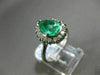 ESTATE 2.69CT ROUND DIAMOND & AAA EMERALD PLATINUM CLASSIC HALO ENGAGEMENT RING