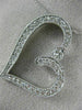 ANTIQUE 1.05CT DIAMOND 14KT WHITE GOLD 3D FILIGREE MILGRAIN HEART PENDANT #17756