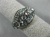 ESTATE .13CT DIAMOND & WHITE QUARTZ 14KT ROSE GOLD 3D CLUSTER WAVE FUN RING