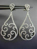 ESTATE LARGE 1.07CT DIAMOND 18KT WHITE GOLD PEAR SHAPE FILIGREE HANGING EARRINGS