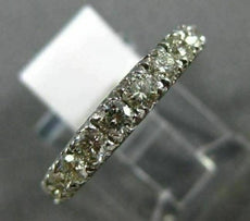 ESTATE .70CT DIAMOND 14KT WHITE GOLD 3D CLASSIC SEMI ETERNITY ANNIVERSARY RING