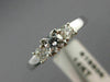 ESTATE .56CT ROUND DIAMOND 14KT WHITE GOLD 3 STONE SQUARE ENGAGEMENT RING #18806