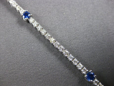 2.69CT DIAMOND & AAA SAPPHIRE 14K WHITE GOLD 3D CLASSIC ETERNITY TENNIS BRACELET