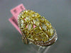 ESTATE MASSIVE 4.10CT INTENSE YELLOW DIAMOND 18KT WHITE & YELLOW GOLD LOVE RING