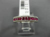 ESTATE .64CT DIAMOND & RUBY 18KT ROSE GOLD SEMI ETERNITY 3 ROW ANNIVERSARY RING