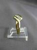ESTATE .12CT ROUND DIAMOND 14KT YELLOW GOLD 3 STONE CHANNEL INFINITY RING #14197