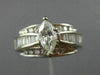 EXTRA WIDE 1.45CT ROUND & BAGUETTE DIAMOND 14KT WHITE GOLD 3D ENGAGEMENT RING