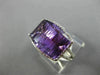 ESTATE 6.31CT DIAMOND & AMETHYST 14KT WHITE GOLD 3D OPEN HALO FILIGREE FUN RING