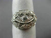 ANTIQUE WIDE .90CT OLD MINE DIAMOND PLATINUM MARQUISE SHAPE FILIGREE RING #21593