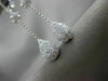 ESTATE 1.19CT DIAMOND 18K WHITE GOLD SOLITAIRE TEAR DROP FLOWER HANGING EARRINGS