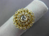 ESTATE .75CT ROUND DIAMOND 14KT YELLOW GOLD 3D FLOWER MILGRAIN FILIGREE RING