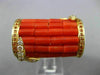 ESTATE EXTRA LARGE 1.76CT DIAMOND AAA CORAL & CITRINE 18KT YELLOW GOLD LOVE RING