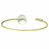 ESTATE .10CT DIAMOND & AAA SOUTH SEA PEARL 18KT YELLOW GOLD 3D BANGLE BRACELET