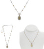 4.77CT WHITE PINK & FANCY YELLOW DIAMOND 18K TRI COLOR GOLD DOUBLE HALO NECKLACE