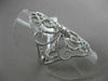 ESTATE LARGE .26CT DIAMOND 14KT WHITE GOLD OPEN FILIGREE MILGRAIN COCKTAIL RING