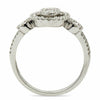 ESTATE WIDE .71CT ROUND DIAMOND 18KT WHITE GOLD 3D MULTI OVAL HALO PROMISE RING