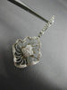 ESTATE LARGE 1.08CT DIAMOND 14K WHITE GOLD FLOWER OPEN FILIGREE HANGING EARRINGS