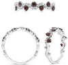 ESTATE .70CT DIAMOND & AAA RUBY 14KT WHITE GOLD 3D CLASSIC MULTI WAVE FUN RING