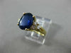ESTATE 3.36CT DIAMOND & SAPPHIRE 14KT YELLOW GOLD TRILLION ENGAGEMENT RING 10469