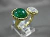 ESTATE 4.36CT DIAMOND & CABOCHON EMERALD 14K YELLOW GOLD 3D CLUSTER TENSION RING