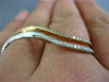 ESTATE LARGE .61CT ROUND DIAMOND 18K WHITE & ROSE GOLD 3D TWO ROW WAVE LOVE RING