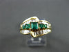 ESTATE 1.10CT DIAMOND & EMERALD 14K YELLOW GOLD GRADUATING ENGAGEMENT RING 12115