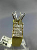 LARGE 1.80CT DIAMOND 18K 2 TONE GOLD PYRAMID SEMI MOUNT ENGAGEMENT RING #22413