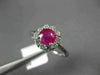 ESTATE 1.10CT DIAMOND & AAA RUBY 14KT WHITE GOLD FLOWER CLASSIC ENGAGEMENT RING