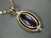 ESTATE 1.15CT DIAMOND & AAA AMETHYST 14KT ROSE GOLD 3D OVAL FILIGREE PENDANT