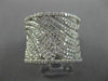 ESTATE LARGE 1.21CT DIAMOND 14K WHITE GOLD 3D MULTI WAVE SEMI ETERNITY LOVE RING