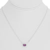 2.07CT AAA PINK SAPPHIRE 18KT WHITE GOLD 3D EMERALD CUT SOLITAIRE LOVE NECKLACE