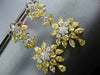 ESTATE LARGE 9.1CT WHITE & FANCY YELLOW DIAMOND 18K GOLD FLOWER HANGING EARRINGS