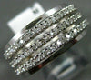 ESTATE WIDE .70CT DIAMOND 14KT WHITE GOLD CLASSIC 3 ROW ANNIVERSARY RING #17862