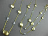 ESTATE LONG 1.20CT DIAMOND 14K WHITE & YELLOW GOLD OVAL BY THE YARD FUN NECKLACE