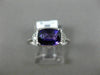 1.62CT DIAMOND & AAA AMETHYST 14KT WHITE GOLD THREE STONE FILIGREE PROMISE RING