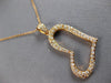 ESTATE LARGE .6CT DIAMOND 18K ROSE GOLD CLASSIC OPEN HEART FLOATING LOVE PENDANT